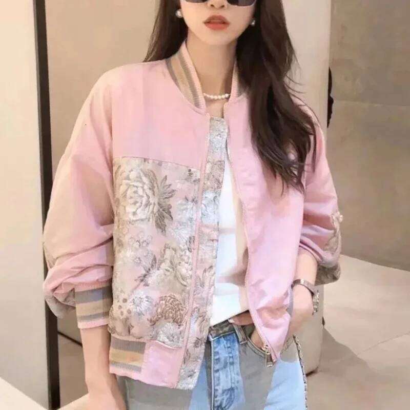 Spring Autumn Zip-Up Loose Bomber Jacket For Women Fashion New Products Trend Harajuku Cheap Baseball Aviator Coat Woman