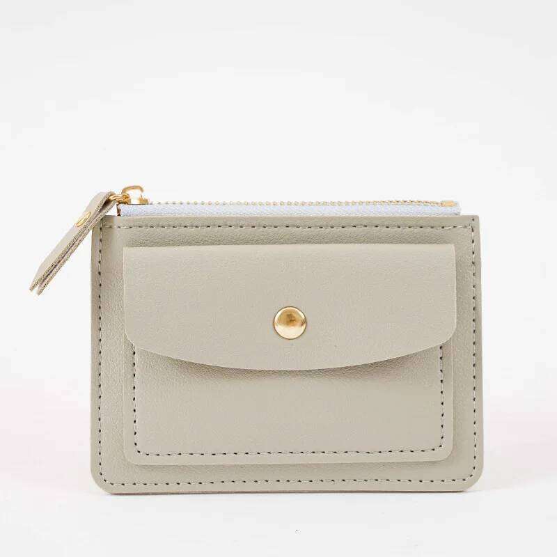 Women Simple Female PU Leather Purse Mini Solid Multi-Card Holder Coin Short Wallets Slim Small Wallet Zipper Hasp Z260205