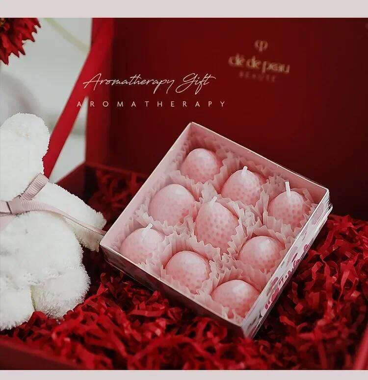 Scented Candle Strawberry Soybean Wax Fragrance Hotel Wedding Birthday Gift Aromatherapy Candles Room Home Decoration Accessorie S260204