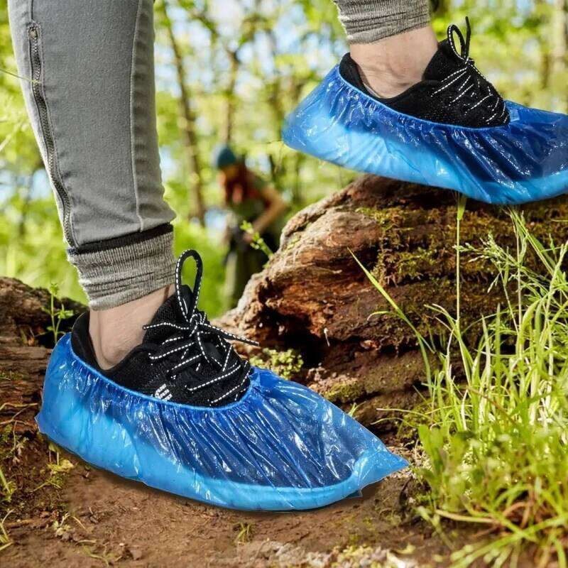 100pcs Disposable Covers Anti-slip Mud-proof Booties Shoe Cover Home Household Plastic Non-woven Rain Shoes Supplies S260204 325