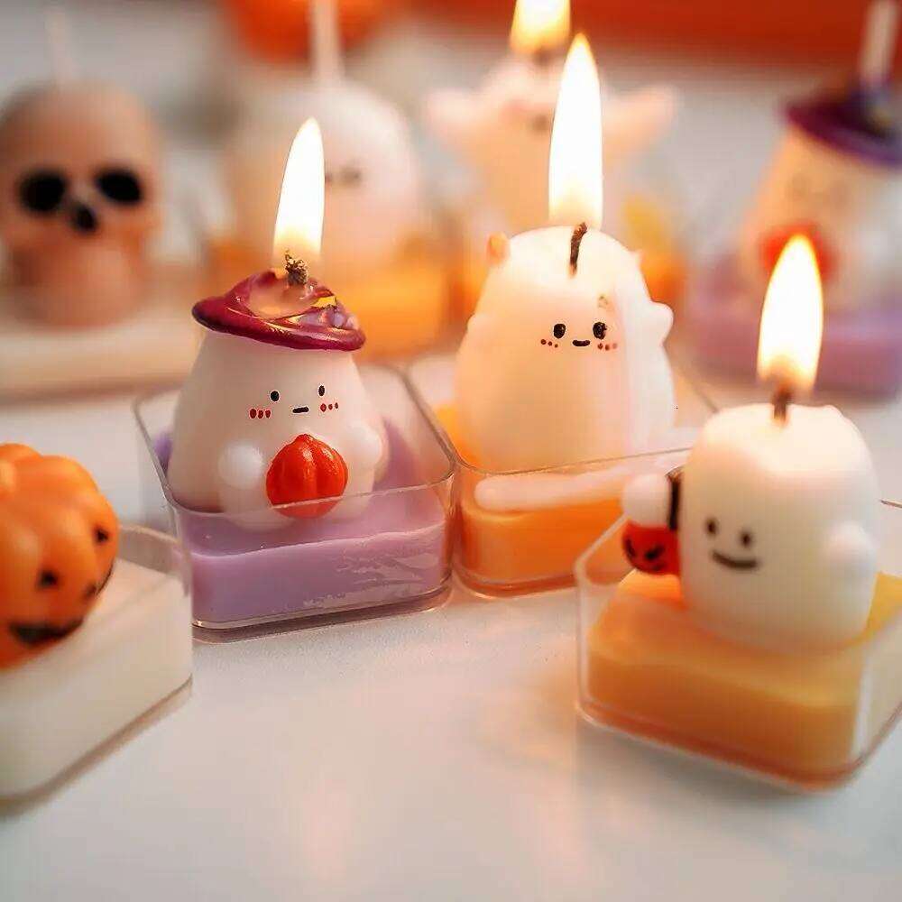 Halloween Ghost Pumpkin Candle Spooky Cute Tea Candles Festival Party Home Decorations Gifts Multi-styles S260204