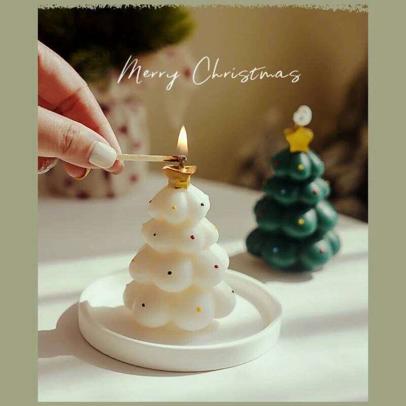 Cute Tree Aromatherapy Home Festival Atmosphere Mini Christmas Fragrance Decoration Scented Candles S260204