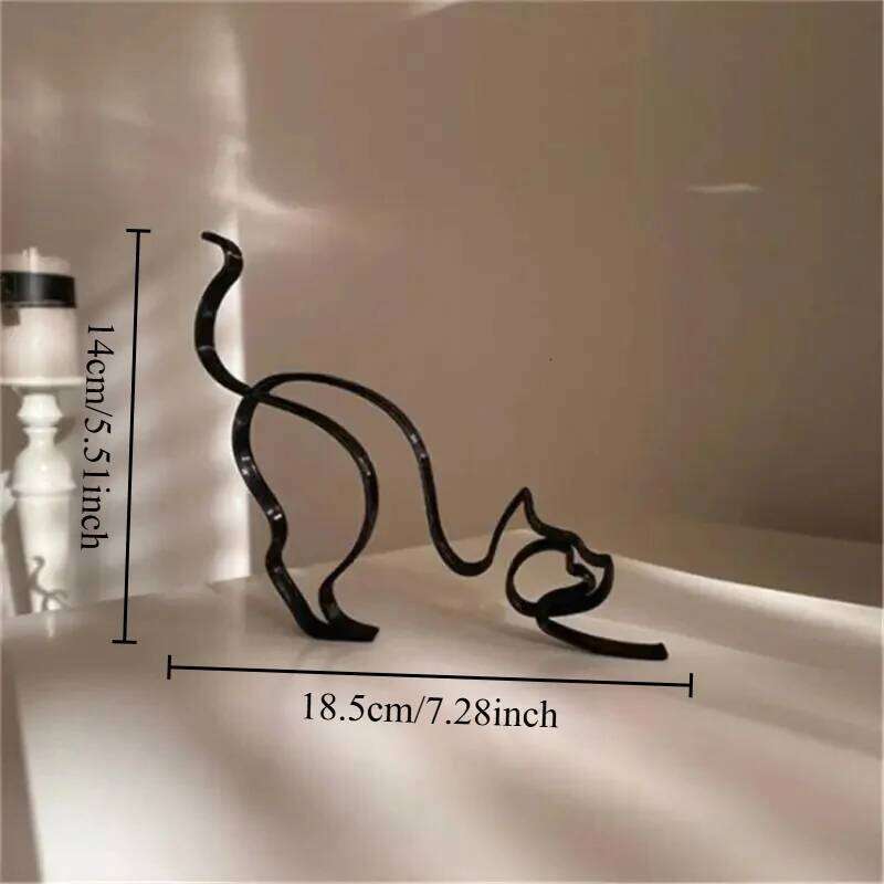 Sculpture Metal Dog Abstract Minimalist Art Iron Figurines Office Desktop Accessories For Home Decoration Cute Miniature S260204