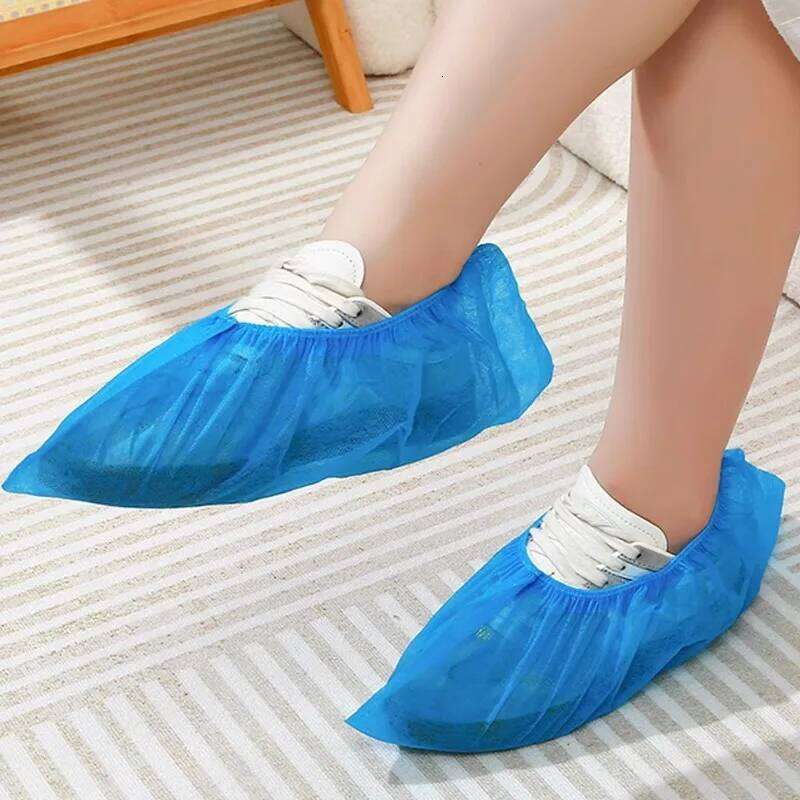 Disposable Shoe Plastic Mud-proof Booties Dust Covers Anti-slip Non-woven Fabric Rain Shoes Supplies Outdoor Home Tool S260204