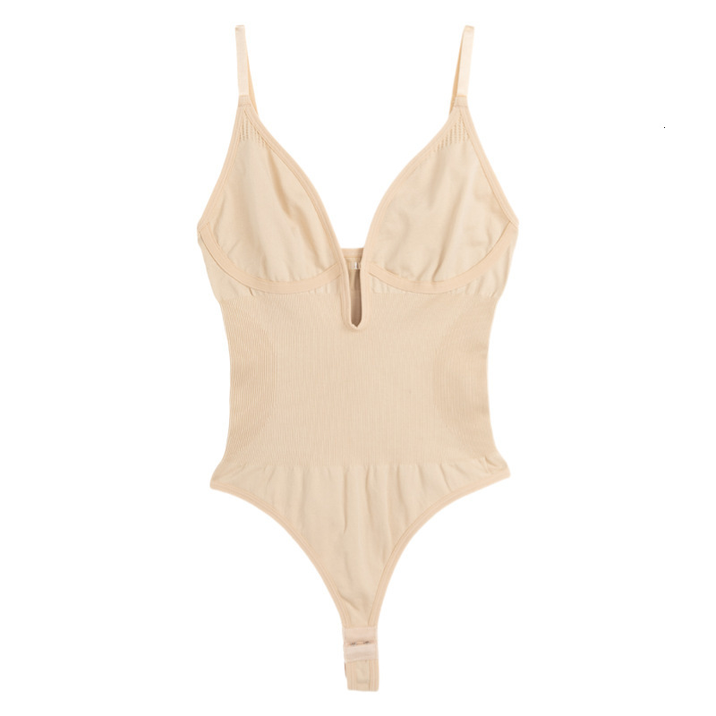 Sculpting Bodysuit Fashion Exquisite Women's Plus Size Shaping Deep V Backless Waist-Cinching Bodysuit Butt-Lifting Shaping Thong Bodysuit Europe