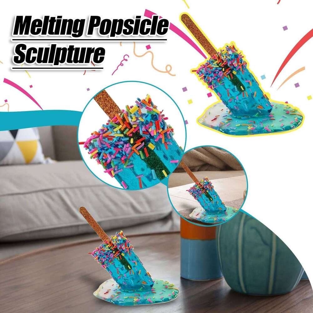 Ice Cream Ornaments Melting Popsicle Sculpture Resin Decoration Craft Art Figure Housewarming Gifts Home Decor S260204