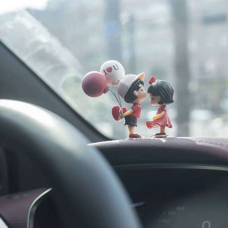 2pcs Couples For Car Ornament, Model, Cute Kiss, Balloon, Auto Interior Decoration, Dashboard Accessories Gifts S260204