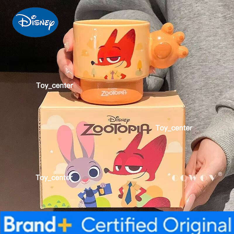 Disney 2025 New Zootopia Judith Nick Mug Box Cartoon Cute Couple Classmate Friend Birthday Gift Ceramic Home Coffee Cup H260205