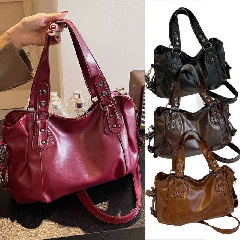 Fashion Classic Versatile Commuter Shoulder Large Capacity Retro Handbags Travel Tote Bags Zipper Opening Women Shopping Bag Y260204