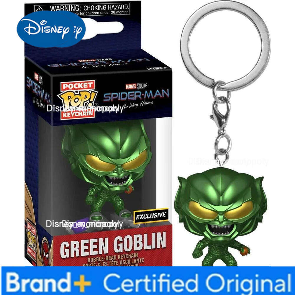 Disney FUNKO POP Spider-Man the Spot Spider-GWEN GREEN GOBLIN ZOMBIE HUNTER SPIDEY Peter Parker Mysterio Keychain Vinyl Figure Toys H260205