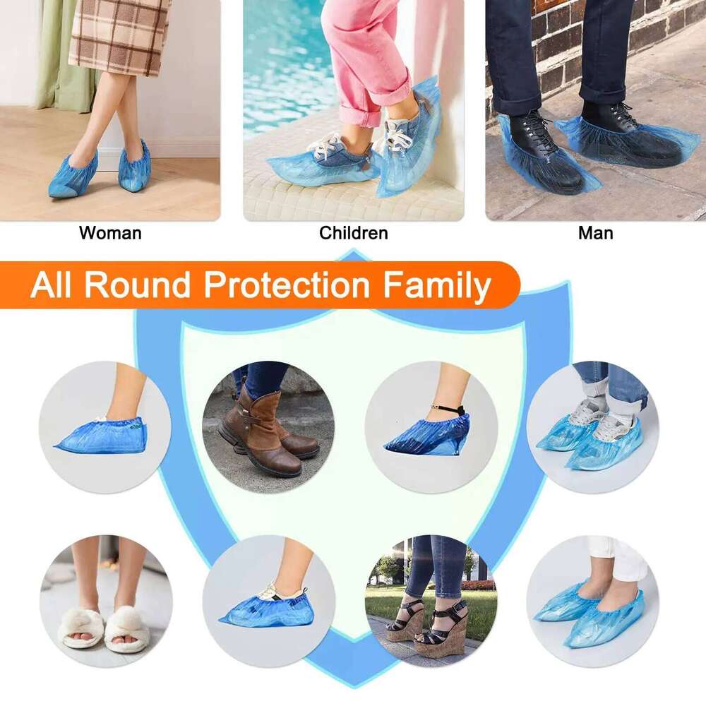 100PCS disposable waterproof shoe covers, stain-proof, durable, dust-proof and rainy days, suitable for home, office, laboratory S260204