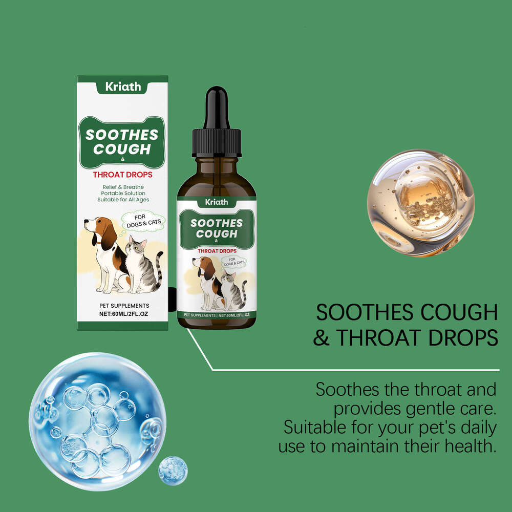 Kriath Pet Soothing Nutritional Solution Gentle Herbal Throat Support Comfort Nourishing Care Supplement S260203