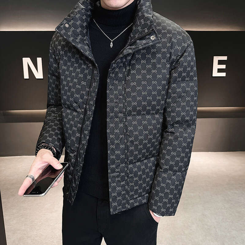 Down Jacket Men Casual Chic Stand Collar Thickened Short Coat 2025 New Men's Winter Outerwear