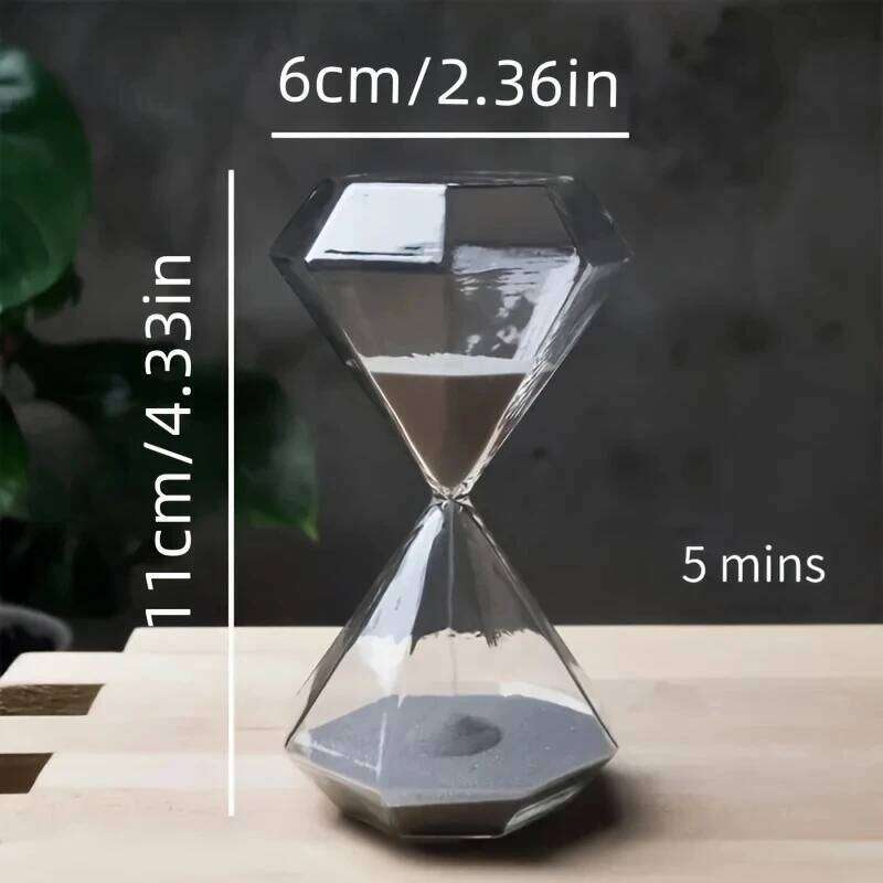 Miniso Diamond Shaped Hourglass Timer 5-Minute Indoor Outdoor Multifunctional Decorative Accessories Creative Ornaments Gifts S260204