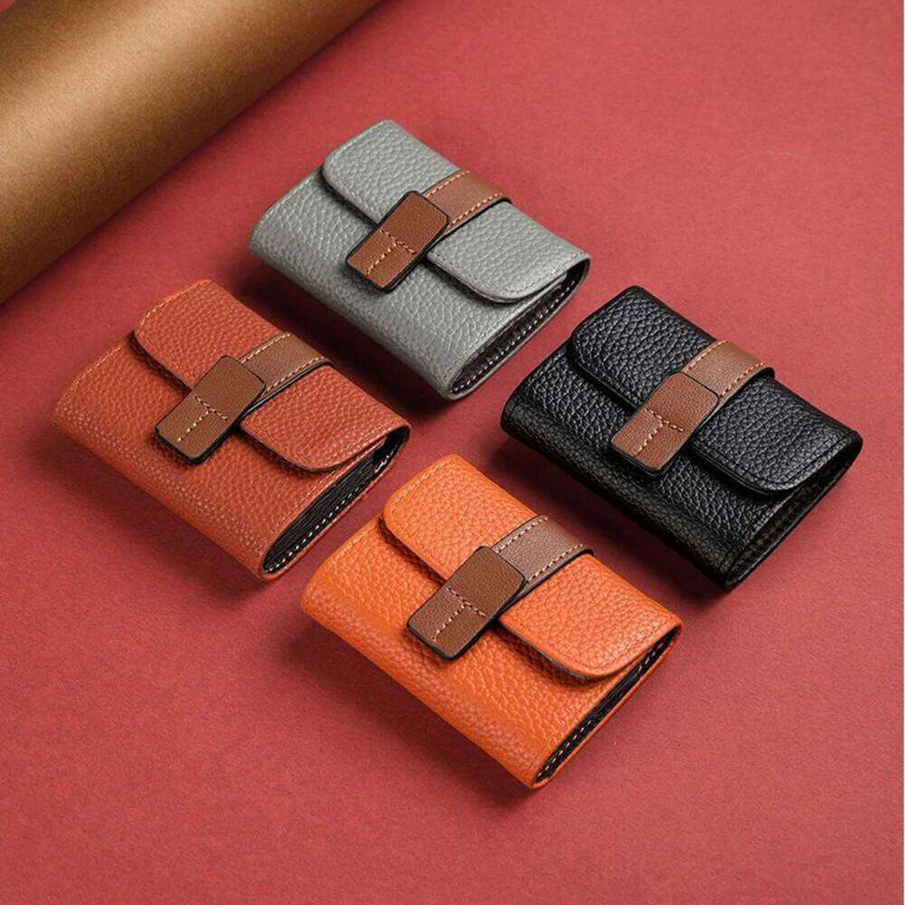 1pc PU Leather Card Holder Multi-Card Slot Bank ID Credit Bag Business Antimagnetic Wallet Coin Purse Storage Organizer Pouch Z260205