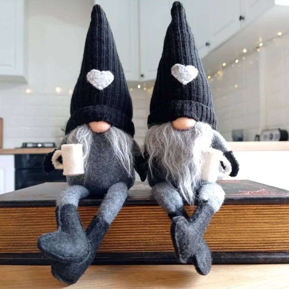Gnome Dolls Plush Knitted Love Faceless Doll Christmas Farmhouse Kitchen Coffee Bar Decorations S260204