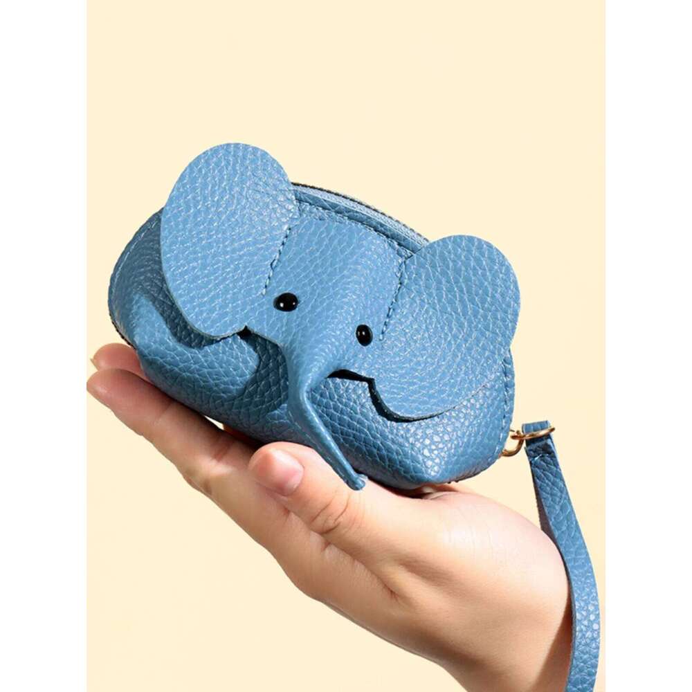 4Pcs Elephant PU Leather Purse Women Small Wallet Purses Mini Simple Zipper Bags Pocket Wallets Coin Key Storage Bag Z260205
