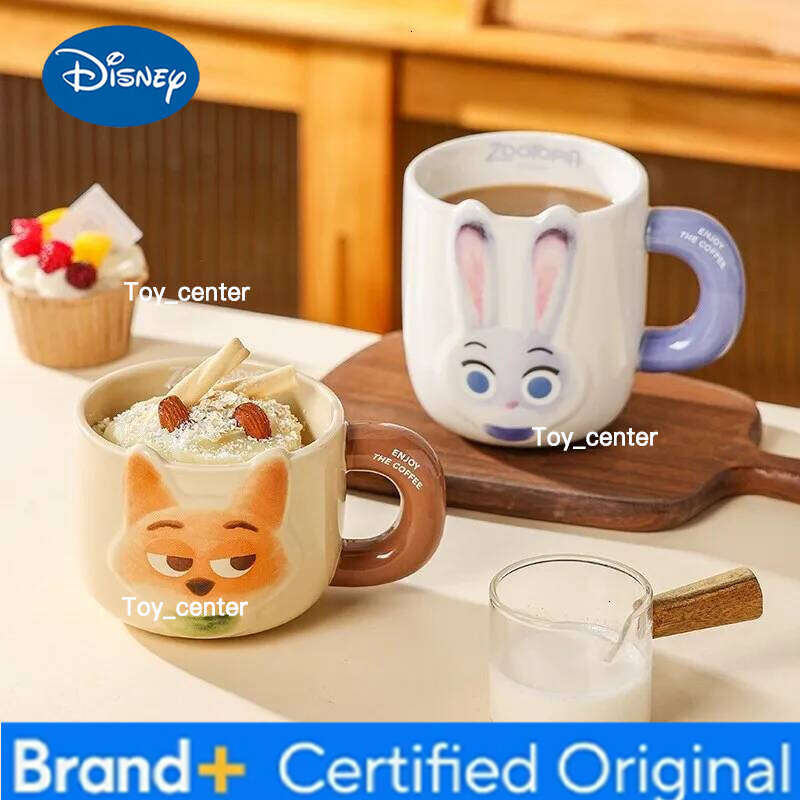 Disney Animal Ceramic Mug Heat-resistant Coffee Breakfast Milk Oat With Handle Large Capacity Relief Couple Cup Gift H2602051