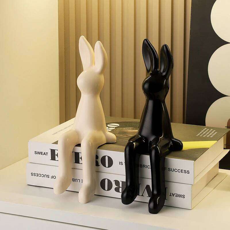Miniso Cute Long-Eared Sitting Rabbit Room Statue Luxurious Home Decoration Easter Gift for Good Friends S260204