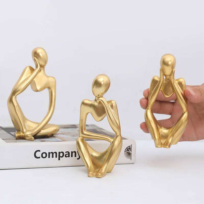 Thinker Statue Abstract Yoga Figurine Resin Handmade Crafts Sculpture Home Decor Interior Office Desktop Ornaments S260204