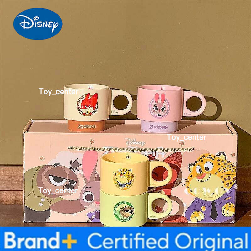 Disney Zootopia Judy Niki Ceramic Mug Stackable High Aesthetic Female Birthday Gift Couple Water Cup Home Kitchen Dining Bar H260205