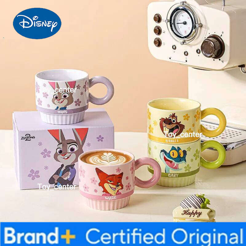 Disney Zootopia Series Cute Mugs Girls Cartoon Ceramic Water Cups 4 Pieces Set Creative Office Coffee Cup Birthday Gifts H2602051