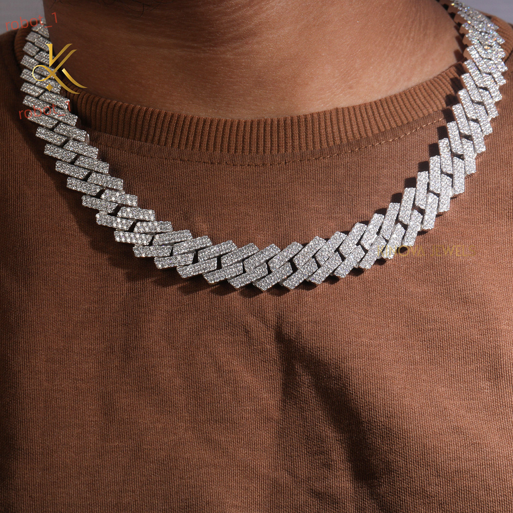 High Quality Hip Hop Neck Chain Designed With Shimmering Moissanite Diamond Style Accents For Modern Jewelry Expression