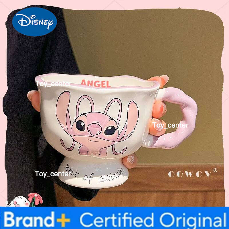 Disney 2025 New 350ml Shi Dizai Co-Branded Mug Ceramic Cute Couple High-Value Coffee Cup Birthday Christmas Gift H2602051