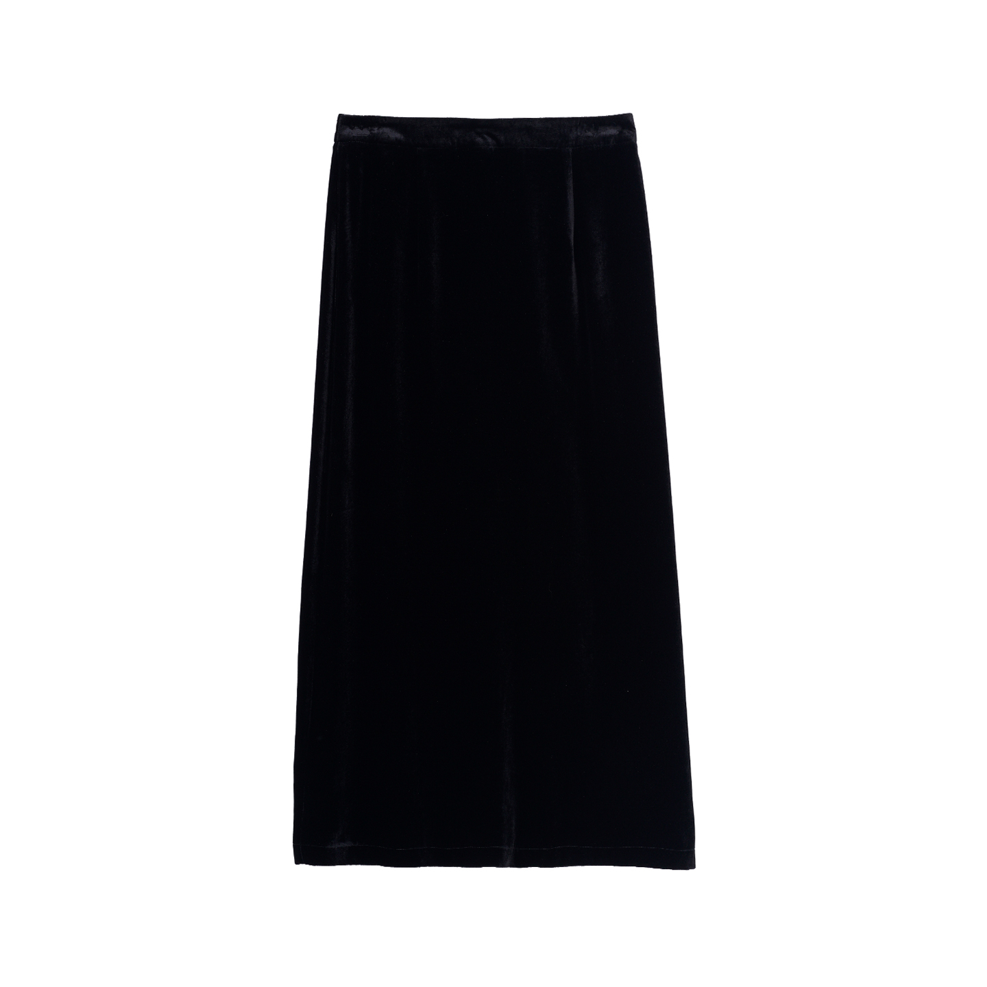 High-Waisted Drape Split Skirt Fashionable Comfortable Velvet Minimalist British Style Skirt