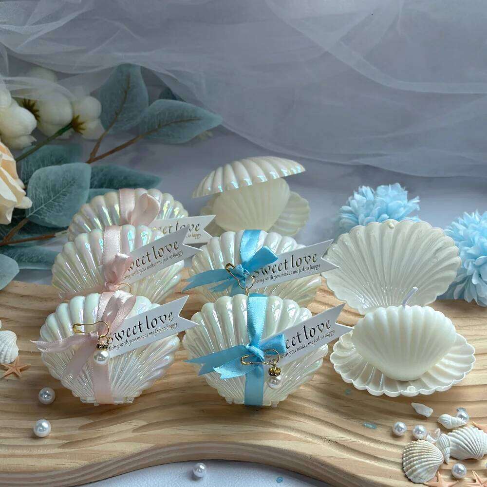 10pcs/20pcs Shell Pearl Set Freesia Scented Candle Bridal Shower Wedding Favors for Guests Party Holiday Home Decor S260204