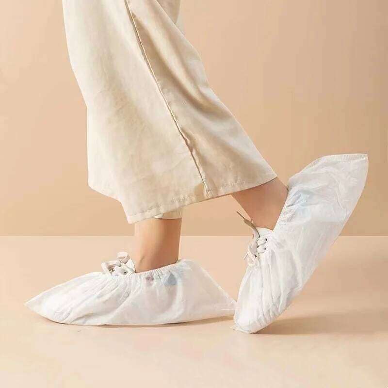 100Pack Disposable Covers Boot Non-Slip Large Foot Booties for Indoors Contractors Floor Carpet Shoe Coverings Protectors S260204
