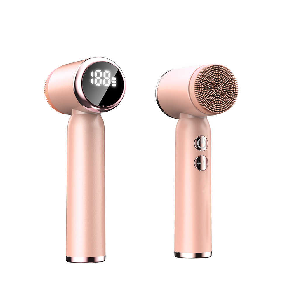 Electric Face Scrubbers 6 In 1 Ultrasonic Electric Face Cleansing Brush Compress Therapy Facial Exfoliating Pore Cleaner Blackhead Removal L230920