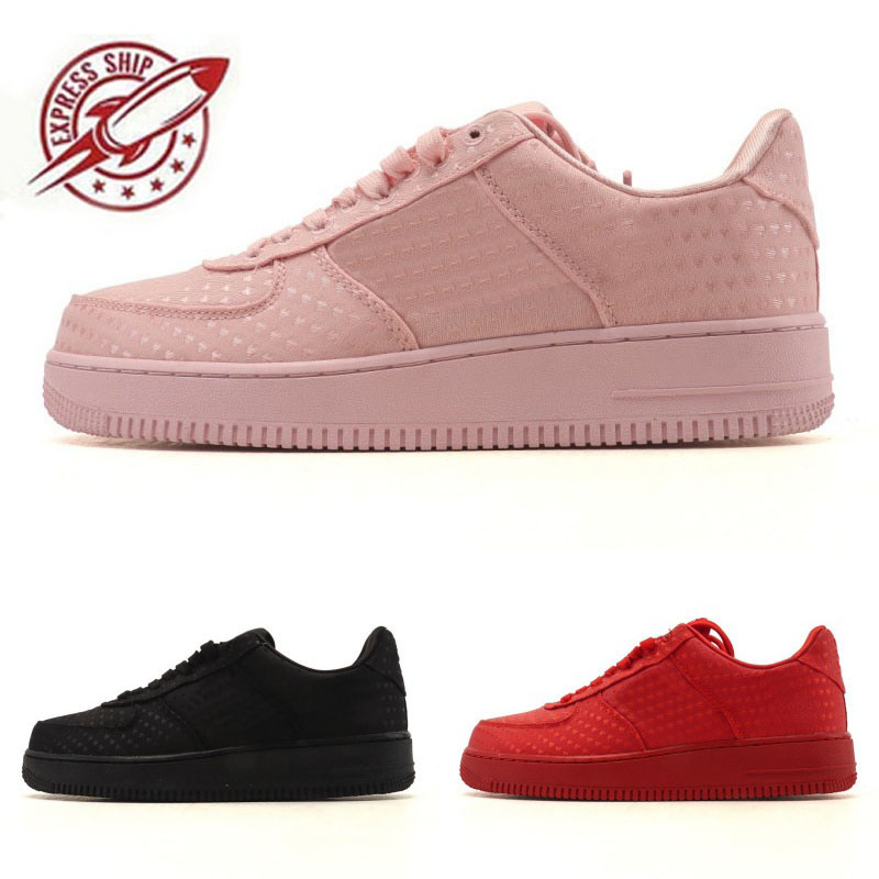 Designer Valentine Day 1 Low Running Sports Shoes Hot 1s Pink Foam Day Red Black Sneaker Casual shoe range in men's and women's sizes 36-45