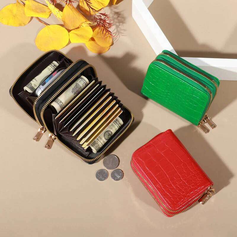 Elegant Women's Multi Wallet - Secure Double Zip Clutch | Casual PU Leather Purse with Style Storage Crocodile Card Bag Z260205