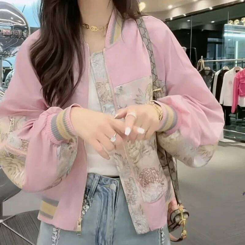 Spring Autumn Zip-Up Loose Bomber Jacket For Women Fashion New Products Trend Harajuku Cheap Baseball Aviator Coat Woman