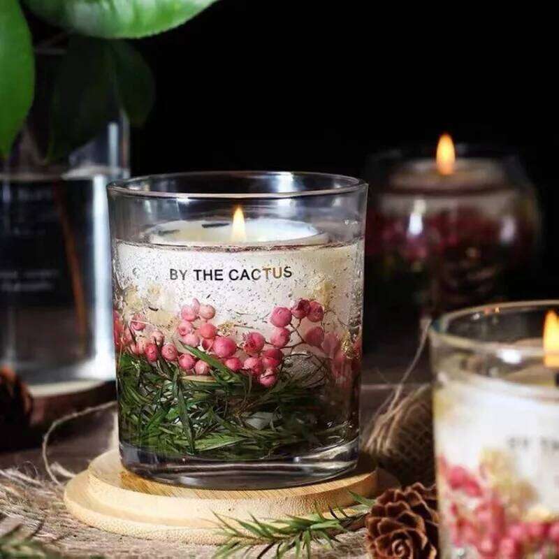 Dried Flower Lemon Peel Cinnamon Jelly Aroma Candle Room Romantic Atmosphere Decoration Wedding Accompaniment Gift Set H260205