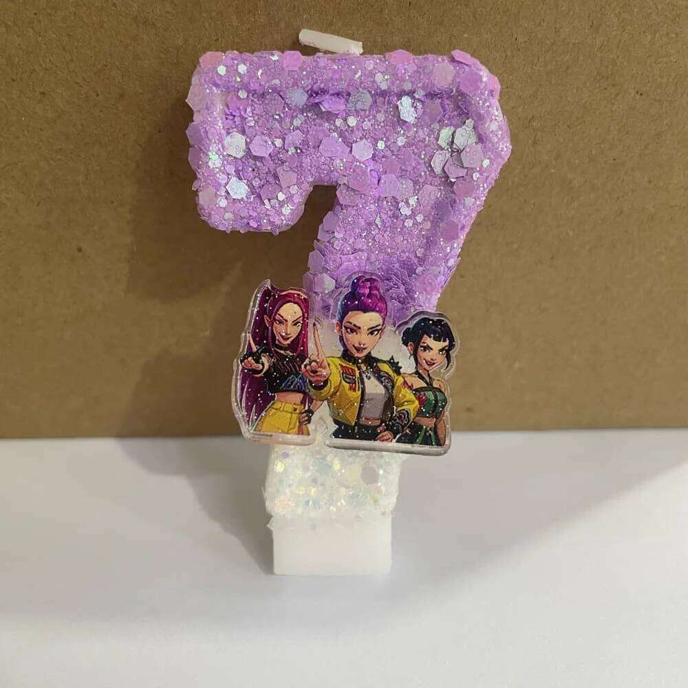 2025 Hot Kpop Demon Hunters Theme Candle 3D Number 0-9 Kids Birthday Cake Decoration Baby Shower Anime Party Accessories Gifts S260204