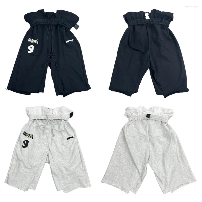 Men's Pants 26ss Protocol Index Breeches Drawstring Trousers Men Women Loose Letter Embroidery Calf-Length