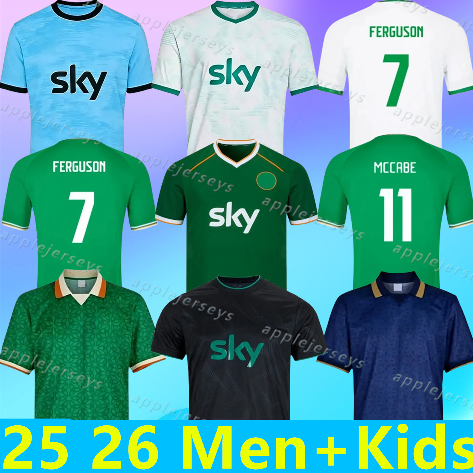 Ireland 2026 2027 Home Away Kit IDAH PARROTT FERGUSON NOONAN COLLINS KEANE AZAZ Soccer Jersey world cup 2026 McCLEAN Irish football shirt top men kids sets Classic Kit