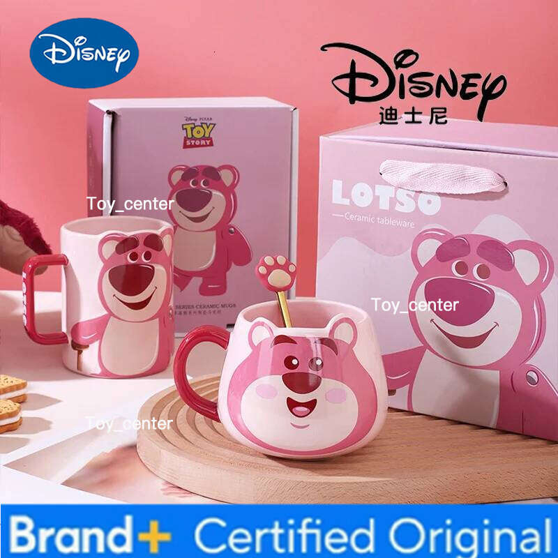 Disney Lotso Ceramic Water Cartoon Strawberry Bear Belly Drinkware Cup Creative Coffee Mugs Cute Kids Chirstmas Gift H260205