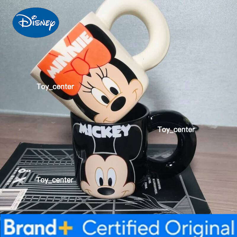 Disney Mickey Minnie Cartoon Creative Personality Cute Kawaii High Value Large Capacity Student Couple Ceramic Thickened Mug H260205