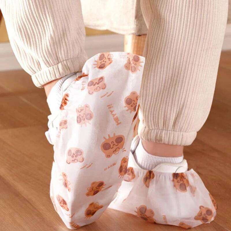 50/100PCS Cartoon Non-Woven Thickened Disposable Indoor Dustproof Anti-Slip Guest No-Remove Shoe Foot Covers S260204