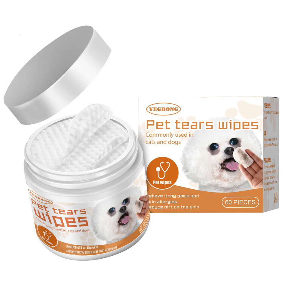 Yegbong Pet Wipes Dog Cat Tear Stain Cleaning Eye Gunk Removal Cotton Pads S260203
