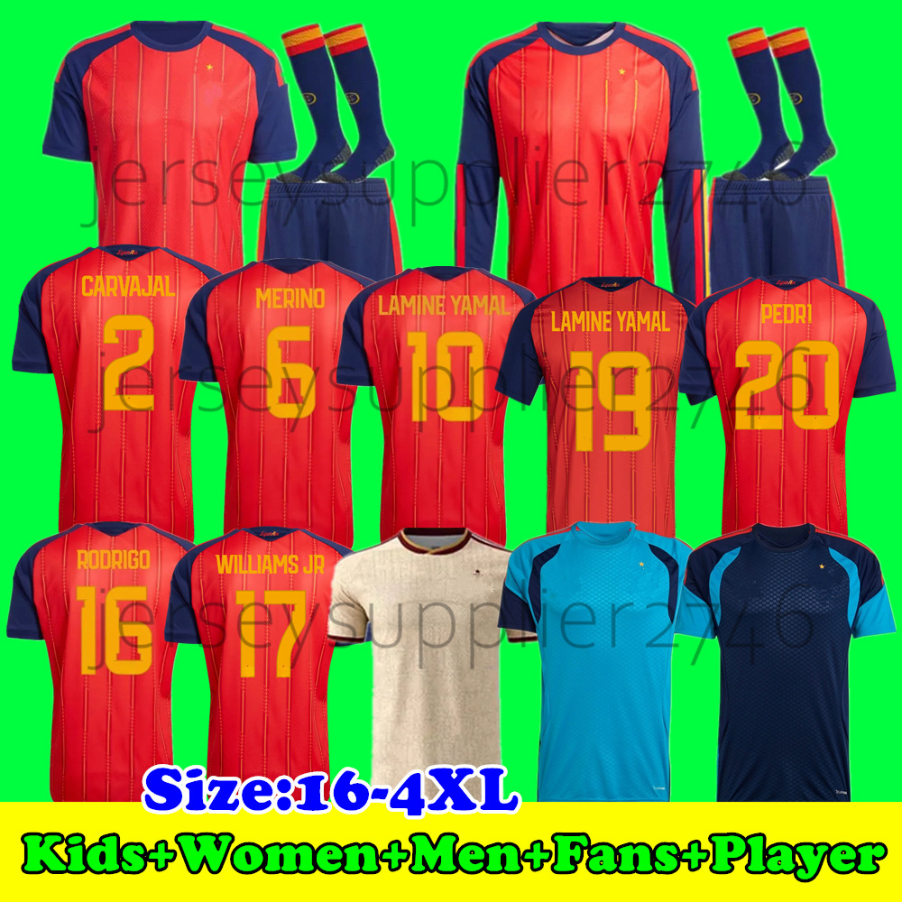2026 World Cup Kit Spain Jersey Kids LAMINE YAMAL Soccer Jerseys PEDRI Carvajal Football Shirt WILLIAMS JR MERINO RODRIGO OLMO OYARZABAL camiseta espana mundial 4XL