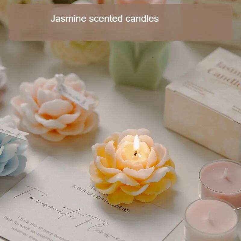 1pc Jasmine Shaped Aromatherapy Candle Mother's Day Souvenir Small Creative Fragrance Gift Ornament S260204