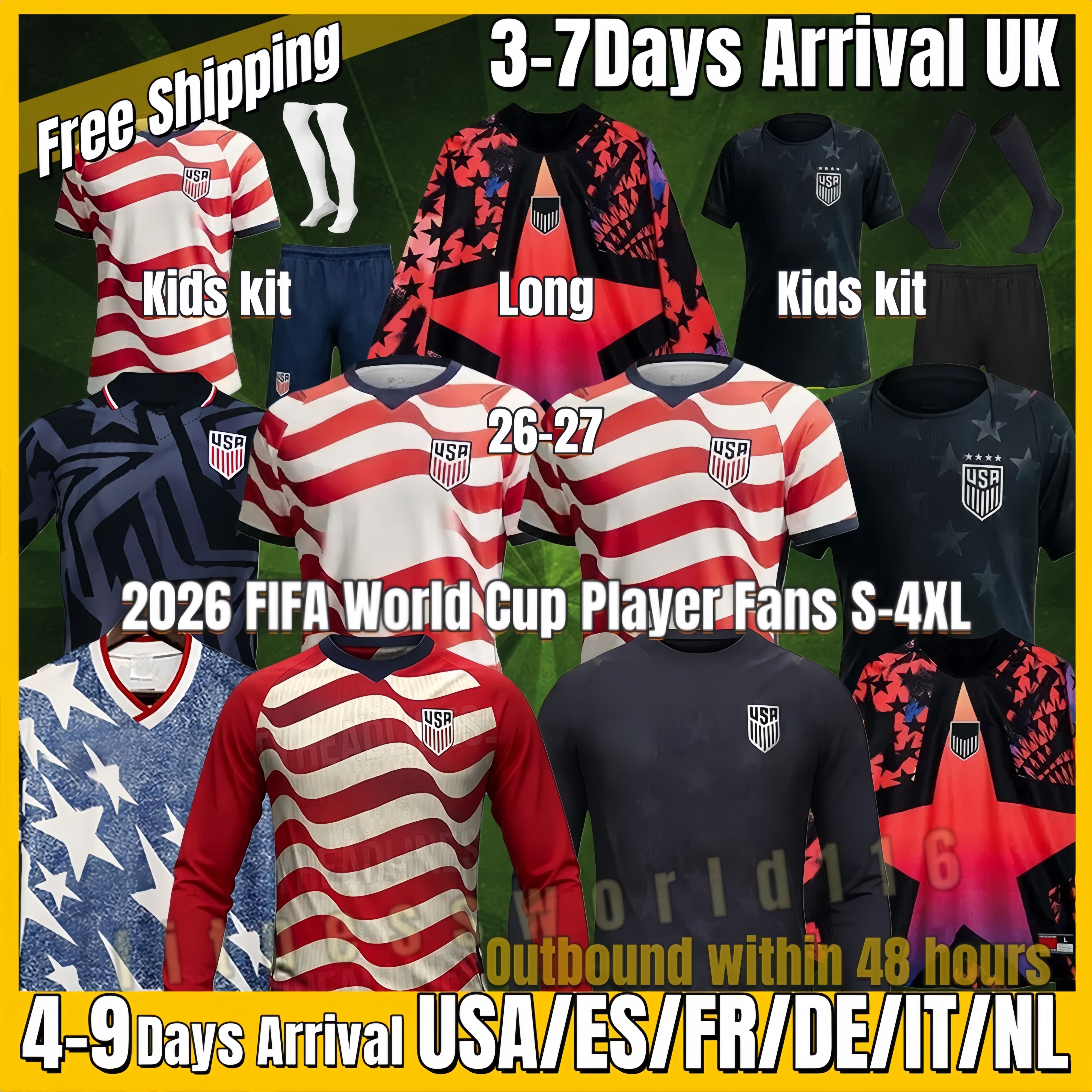 xxxl 4xl USA 2026 27 American football jersey PULISIC Red stripes MCKENNIE World Cup ERTZ ALTIDORE America Football Shirt United States Camisetas USA USMNT S-4XL
