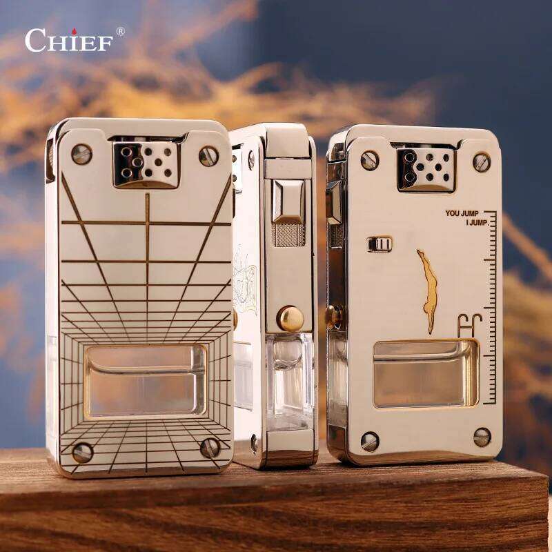 2025 Chief Kerosene Lighter Creative Transparent Oil Compartment Can Be Automatic Ignition Men's Gift Lighters Wholesale S260207