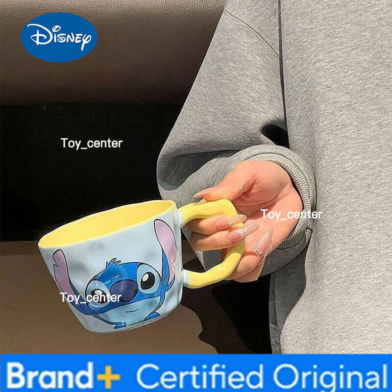 Disney New Stitch Angel anime-themed creative personalised cartoon couple ceramic milk coffee mugs high-quality festive gifts H260205