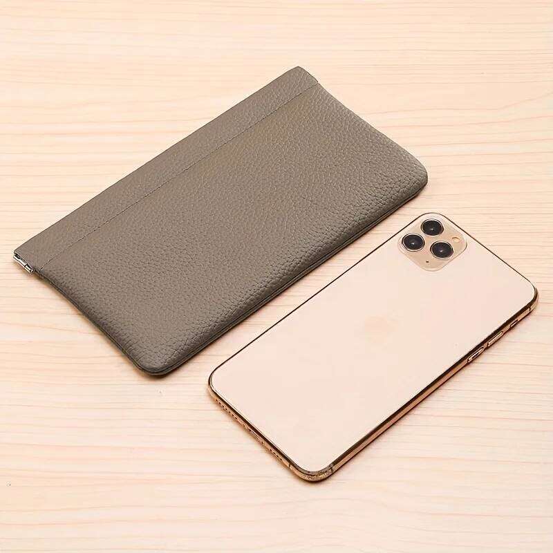 Self-closing top-layer genuine leather long wallet passport driver's license document holder headphone data cable organizer cash Z260205