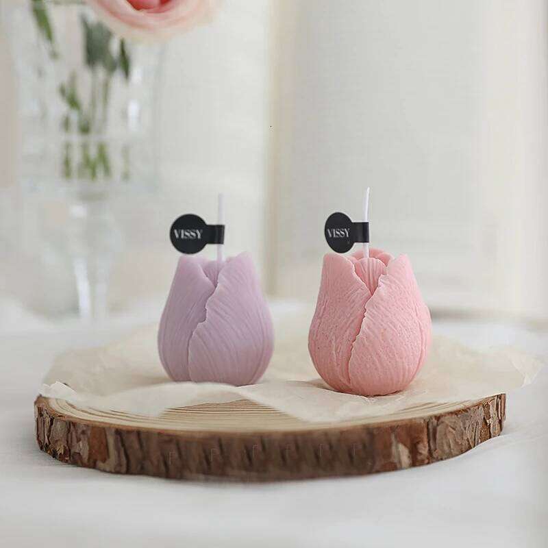 Tulip Scented Handmade Birthday Gifts Decorative Ornaments Flower Shaped Candles S260204